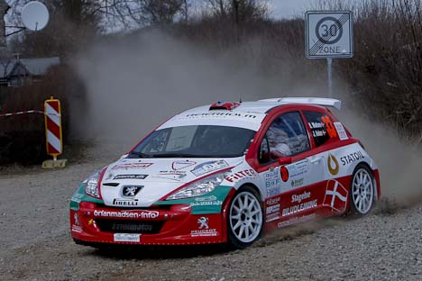Madsen/Anker i Peugeot 207 Super 2000.
(Foto: Bjørn Johansson / www.bjohansson.dk)