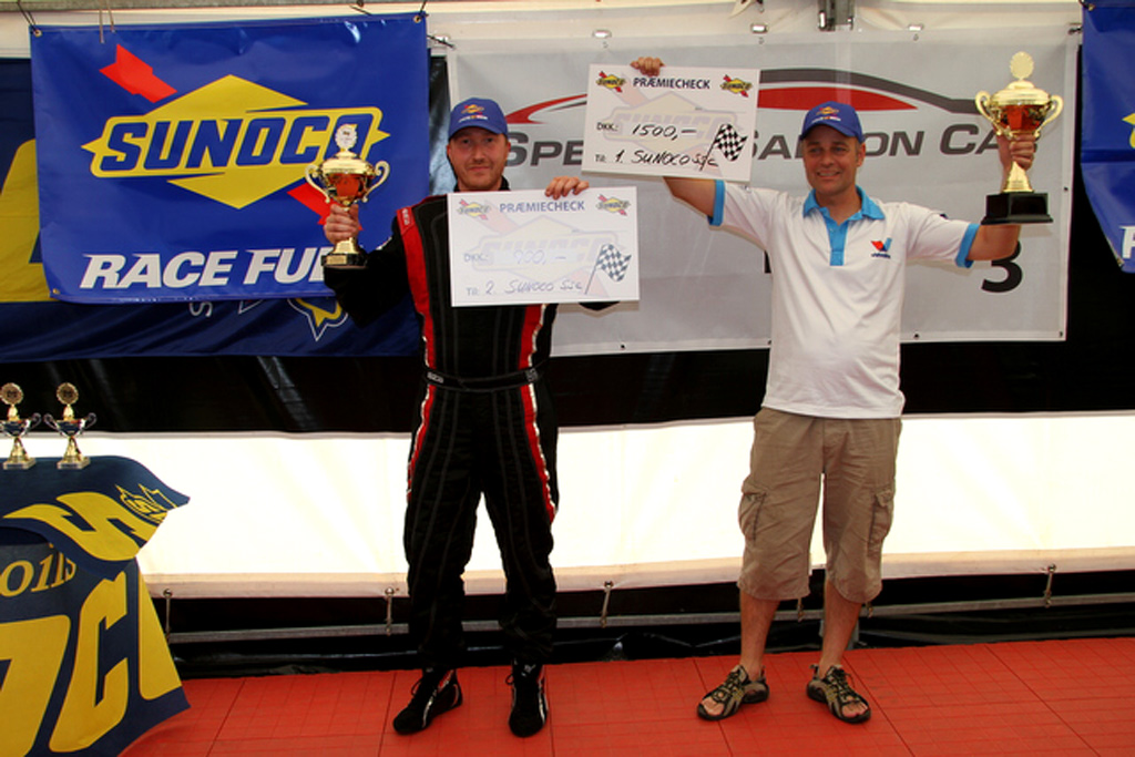 Vinderne af S-P5Sunoco Fuel Cup: nr. 1: Claus Christensen, nr 2: Frederik Holm.
(Foto: Keld O. Dohm)